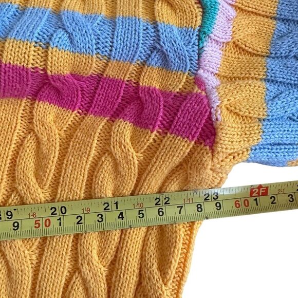 BiBi Colorful Vibrant Striped Women's Sweater. Size Large. 100% Cotton. Spring - Picture 6 of 9